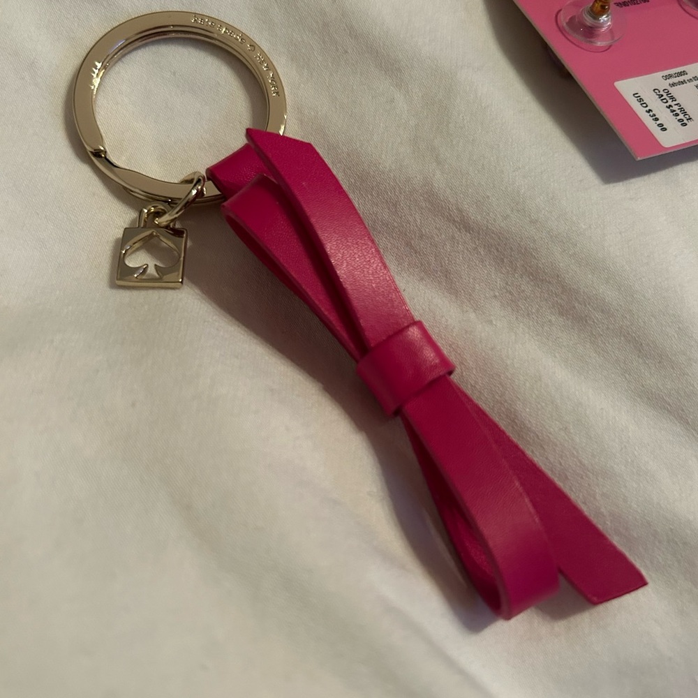 Kate Spade Pink Bow Key Chain